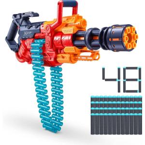 imageXSHOT Excel Crusher 35Dart Clip  48 Darts by ZURU XSHOT Red Foam Dart Blaster Toy Blaster Belt Automatically Rotates Slam Fire Toys for Kids Teens Adults RedRed