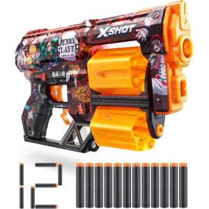 imageXSHOT Skins Dread Blaster  Demon Slayer Skin by ZURU Demon Slayer Design with 12 Darts Double Rotating Barrels Air Pocket Dart Technology Toy Foam Blaster for Kids Teens and Adults