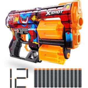 imageXSHOT Skins Dread Blaster  Poppy Playtime Kissy by ZURU with 12 Darts Rotating Double Barrel Air Pocket Dart Technology Toy Foam Blaster for Kids Teens and AdultsToony