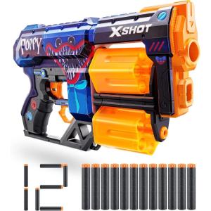 imageXSHOT Skins Dread Blaster  Poppy Playtime Kissy by ZURU with 12 Darts Rotating Double Barrel Air Pocket Dart Technology Toy Foam Blaster for Kids Teens and AdultsJumpscare