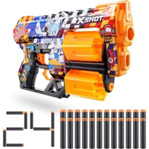 imageXSHOT Skins Dread Sonic Robotnik Blaster with 24 Darts  Malice Skin by ZURU Double Rotating Barrels Air Pocket Dart Technology Toy Foam Blaster for Kids Teens and AdultsSuper Speed