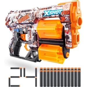 imageXSHOT Skins Dread Sonic Robotnik Blaster with 24 Darts  Malice Skin by ZURU Double Rotating Barrels Air Pocket Dart Technology Toy Foam Blaster for Kids Teens and AdultsRetro