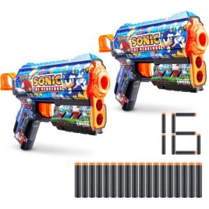 imageXSHOT Skins Flux  Sonic Robotnik 2 Pack  16 Darts by ZURU Easy Reload Air Pocket Dart Technology Toy Foam Dart Blaster for Kids Teens and Adults Frustration Free PackagingMega