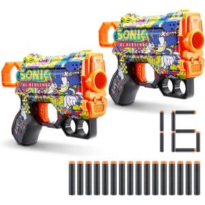imageXSHOT Skins Menace  Sonic Mega 2 Pack  16 Darts by ZURU Easy Reload Air Pocket Dart Technology Toy Foam Dart Blaster for Kids Teens Adults Frustration Free PackagingHyper Spike