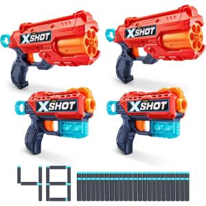imageXSHOT Excel 2 Reflex 6  2 Kickback 4 Pack  48 Darts  3 Shooting Targets by ZURU XSHOT Red Foam Dart Blaster Toy Blaster Rotating Barrels Toys for Kids Teens Adults RedRed