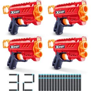 imageXSHOT Excel Micro 20 4 Pack by ZURU with 32 Darts Easy Reload Air Pocket Dart Technology Toy Foam Blaster for Kids Teens and Adults