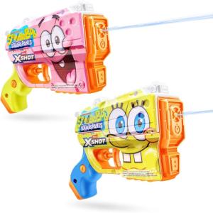 imageXSHOT Water Spongebob Jr FastFill Water Blaster 2 Pack by ZURU  KidSized Water Blaster with Spongebob Design FastFill Tech 30ft Range amp 150ml 5 fl oz Tank